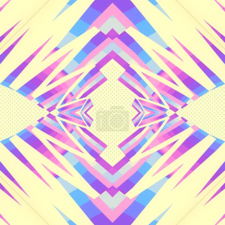 Photo for Digital illustration with fantastic kaleidoscopic pattern. Modern background. Creative concept. 3d rendering - Royalty Free Image