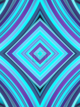 Photo for Kaleidoscopic pattern of geometric shapes with trendy gradient. Digital background. Creative design. 3d rendering illustration - Royalty Free Image
