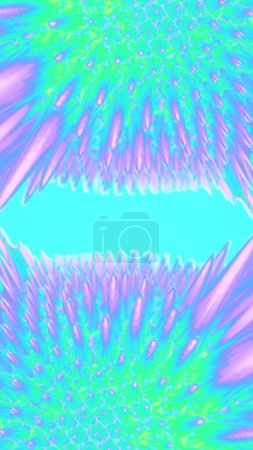 Photo for Shiny neon colored ferrofluid organic blobs. Abstract graphic composition. Art pattern decoration element background. Geometric texture. 3d rendering digital illustration - Royalty Free Image