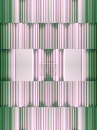 Photo for Pattern of wave of rectangular stacks. Business concept. Modern background. 3d rendering digital illustration - Royalty Free Image