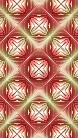 Foto de Brotes de flores de colores florecientes, patrón simétrico estilizado. Fondo abstracto de diseño creativo. 3d representación ilustración digital - Imagen libre de derechos