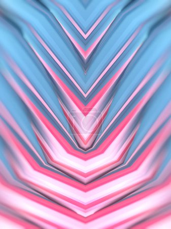 Photo for Symmetrical trendy geometric pattern with neon colored texture. Futuristic technology style. 3d rendering digital illustration - Royalty Free Image