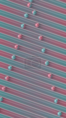 Foto de Bolas de purpurina multicolores enrollan ranuras, creando un patrón ondulado geométrico elegante. Fondo digital. Ilustración de representación 3d - Imagen libre de derechos