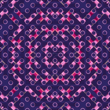 Foto de Patrón simétrico abstracto. Fondo geométrico. 3d representación ilustración digital - Imagen libre de derechos
