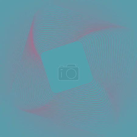 Photo for Simple line pattern with trendy neon colored gradient representing square three-dimensional shape with rounded edges. Geometric abstract art background. 3d rendering digital illustration - Royalty Free Image
