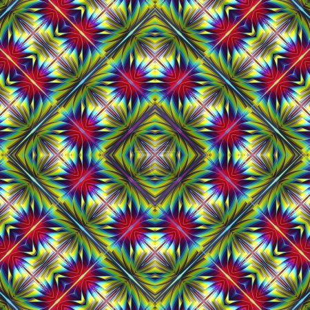 Photo for Blooming colorful flower buds, geometric multicolored kaleidoscopic composition. Abstract creative design background. 3d rendering digital illustration - Royalty Free Image