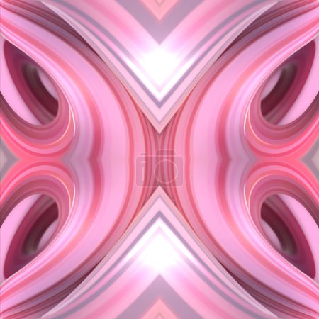 Foto de Kaleidoscopic pattern of twisted geometric shapes with trendy gradient. Futuristic background. 3d rendering digital illustration - Imagen libre de derechos