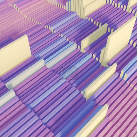 Téléchargez les photos : Abstract representation of storing data on a stack. Elegant neon colored background. Futuristic concept. Modern 3d rendering graphic. Digital illustration - en image libre de droit