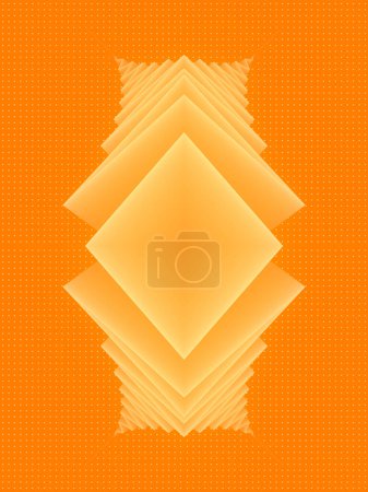Foto de Composición con patrón en zigzag. Fondo abstracto de color naranja. Elemento de diseño. 3d representación ilustración digital - Imagen libre de derechos