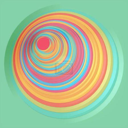 Téléchargez les photos : Abstract multicolored circle pattern with displacement effect. Creative modern design. 3d rendering digital illustration - en image libre de droit