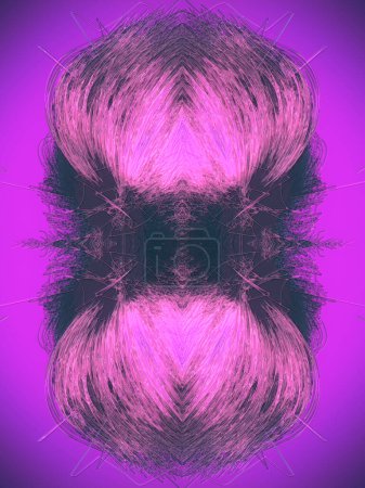 Foto de Fondo mágico de vegetación abstracta de color rosa simétrico. Diseño de concepto creativo. 3d representación ilustración digital - Imagen libre de derechos