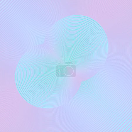 Foto de Symmetrical pattern of pink lines on a blue background representing a circular three-dimensional shape. Abstract cover design. 3d rendering digital illustration - Imagen libre de derechos