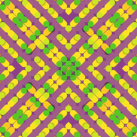 Foto de Abstract 3d rendering digital illustration background with colorful geometric symmetrical pattern. Creative concept design - Imagen libre de derechos