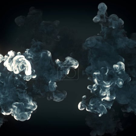 Foto de Highly realistic dark smoke digital illustration. Abstract background. Modern art design. 3d rendering - Imagen libre de derechos