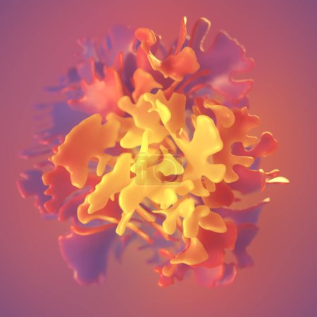 Téléchargez les photos : Composition of abstract colorful organic growing shapes. Futuristic background. 3d rendering digital illustration - en image libre de droit