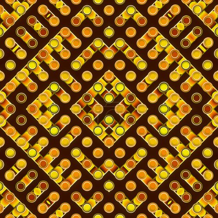 Foto de Dibujos animados patrón geométrico simétrico con degradado multicolor de moda. Fondo concepto moderno. 3d representación ilustración digital - Imagen libre de derechos