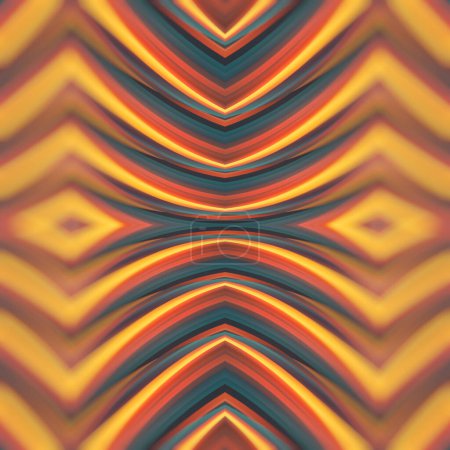 Foto de Abstract wavy multi colored background of twisted geometric shapes. Modern art design. 3d rendering digital illustration - Imagen libre de derechos