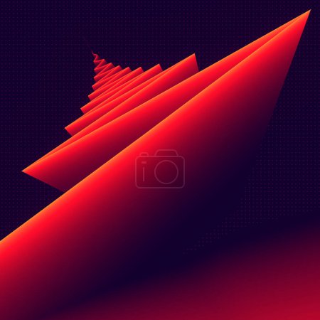 Foto de Zigzag pattern, with a trendy gradient. Modern background. Futuristic technology concept. 3d rendering digital illustration - Imagen libre de derechos