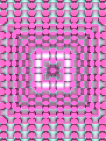Foto de Digital background of many cylinders with a trendy neon color gradient. Abstract geometric pattern. Contemporary art. Creative design. 3d rendering illustration - Imagen libre de derechos