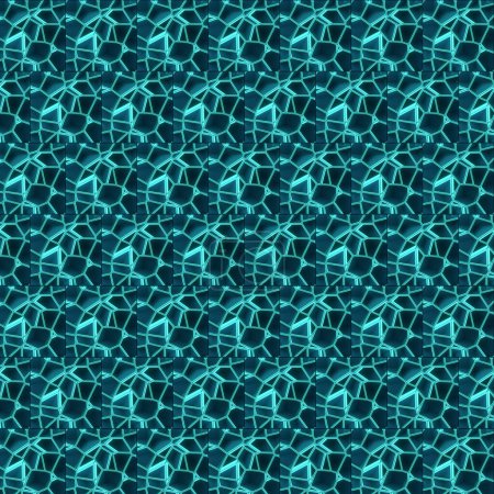 Foto de Bloques con un patrón abstracto de grietas de colores brillantes. Fondo geométrico. 3d representación ilustración digital - Imagen libre de derechos
