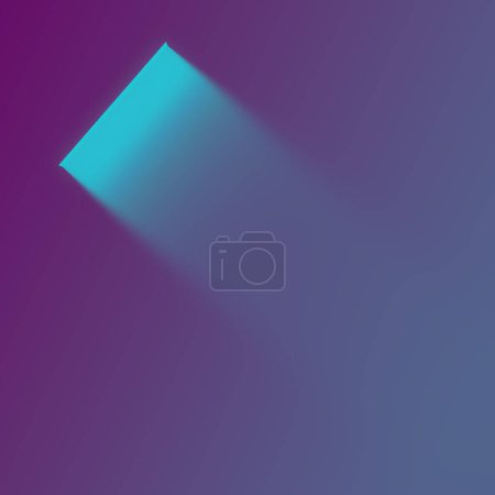 Foto de Composición simple abstracta con una banda brillante de neón sobre una superficie púrpura. Arte patrón decoración elemento fondo. 3d representación ilustración digital - Imagen libre de derechos