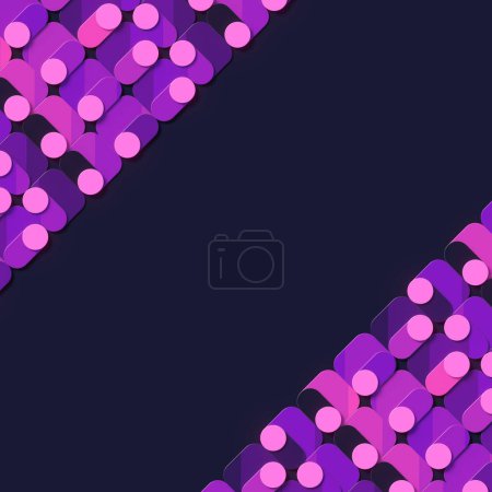Photo for Digital illustration of an abstract geometric neon pattern. Creative design background. 3d rendering - Royalty Free Image