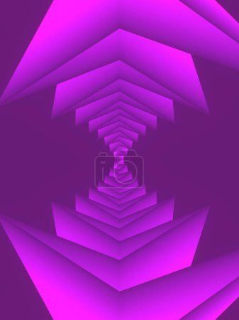 Photo for Symmetrical geometric background, with a trendy neon gradient. Creative concept design. 3d rendering pattern in modern style. Digital illustration - Royalty Free Image