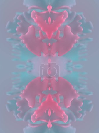 Téléchargez les photos : Composition symétrique magique de formes organiques lumineuses avec effet de profondeur de champ. 3d rendu arrière-plan abstrait. Illustration numérique - en image libre de droit