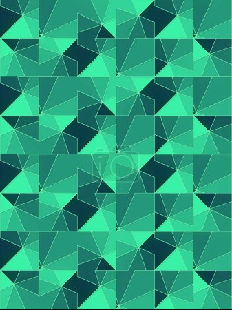 Téléchargez les photos : Fond géométrique de couleur verte de formes rectangulaires avec un dégradé progressif. Conception créative minimale. Modèle de rendu 3d dans un style abstrait. Illustration numérique - en image libre de droit
