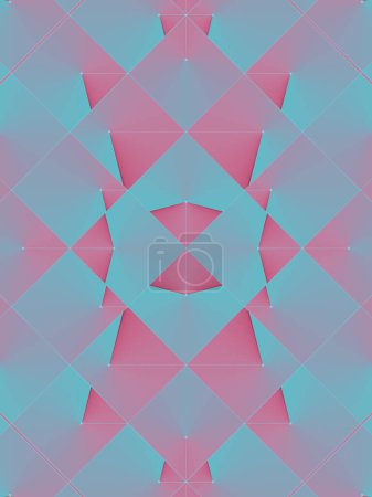 Photo for Kaleidoscopic pattern with fancy gradient. Geometric abstract art background for your presentation. Digital 3d rendering digital illustration - Royalty Free Image