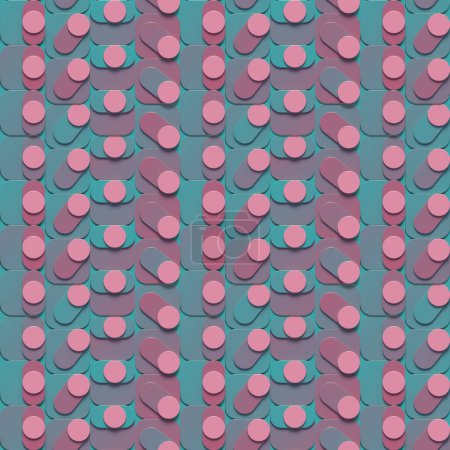 Foto de 3d representación ilustración digital de patrón de neón geométrico abstracto. Fondo digital. Estilo de tecnología futurista - Imagen libre de derechos