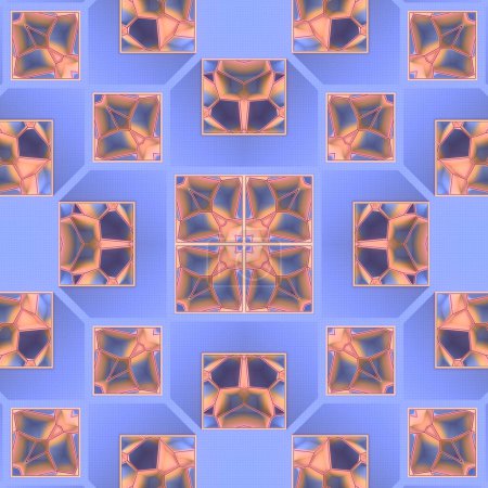 Téléchargez les photos : Kaléidoscopique 3d rendu illustration numérique de blocs de cristal colorés avec une ombre longue. Fond numérique. Élément de conception - en image libre de droit