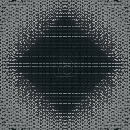 Foto de Patrón de onda de objetos geométricos planos simples sobre un fondo oscuro. Composición abstracta. Estilo minimalista moderno. 3d representación ilustración digital - Imagen libre de derechos