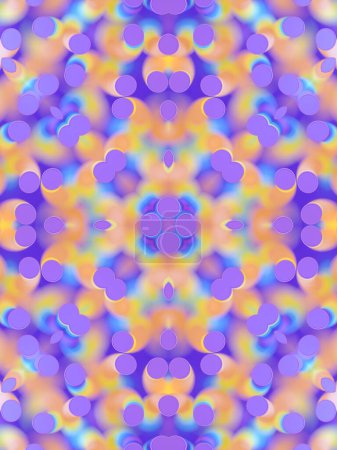 Foto de Patrón simétrico de objetos en forma de espiral con una textura a rayas de colores. 3d renderizado fondo abstracto. Elemento geométrico. La ilustración digital - Imagen libre de derechos