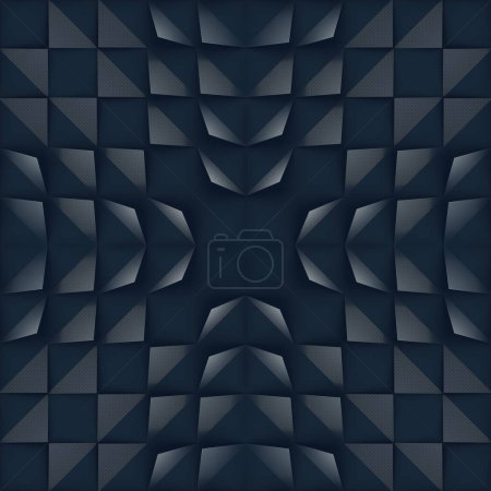 Foto de Ilustración digital de un patrón geométrico simple sobre un fondo oscuro. Diseño de concepto creativo. Estilo de tecnología futurista. renderizado 3d - Imagen libre de derechos