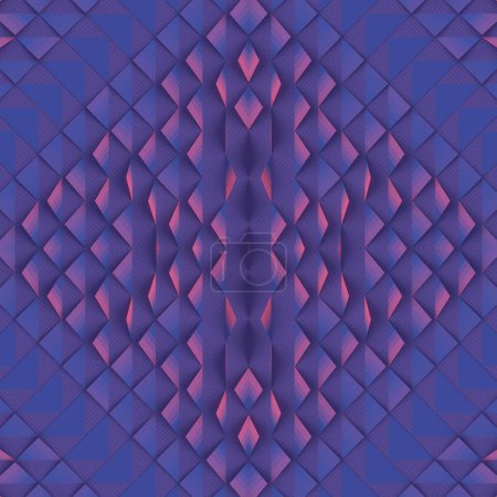 Téléchargez les photos : Motif géométrique symétrique de nombreuses formes triangulaires avec dégradé bleu-rose. 3d rendu arrière-plan abstrait. Design moderne. Illustration numérique - en image libre de droit