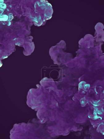 Foto de Explosión química con rastros de humo sobre fondo oscuro. Ilustración digital abstracta de la representación 3d. Efecto luminoso - Imagen libre de derechos