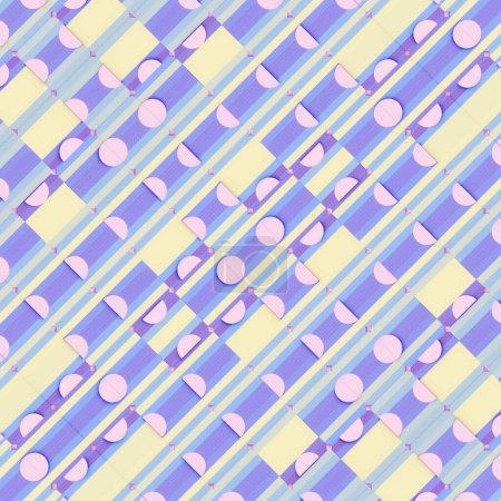 Foto de Formas geométricas en color neón que crean una ilusión óptica. Fondo futurista. Patrón geométrico abstracto. 3d representación ilustración digital - Imagen libre de derechos