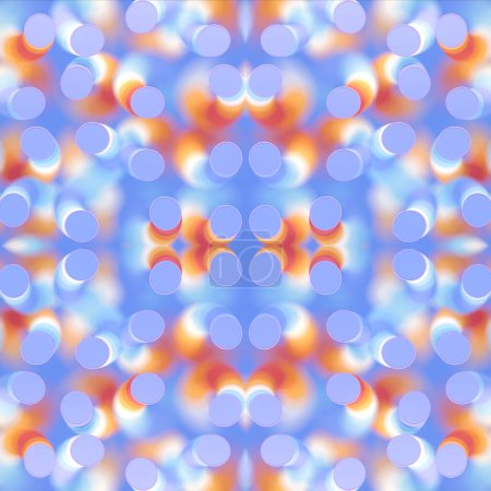 Foto de Patrón simétrico de objetos en forma de espiral con una textura colorida. 3d renderizado fondo abstracto. Elemento geométrico. La ilustración digital - Imagen libre de derechos