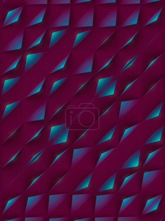 Photo for Geometric pattern of many triangular shapes with blue-pink gradient. 3d rendering abstract background. Modern design. Digital illustration - Royalty Free Image