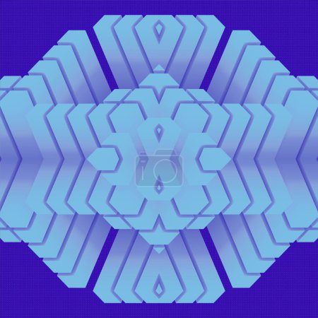 Téléchargez les photos : Abstrait futuriste fond bleu tendance avec des formes géométriques rectangulaires. Illustration numérique de rendu 3D - en image libre de droit