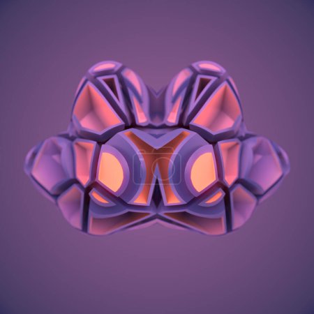 Photo for 3d rendering digital illustration of a crystal three-dimensional pattern. Digital background. Modern minimal style - Royalty Free Image