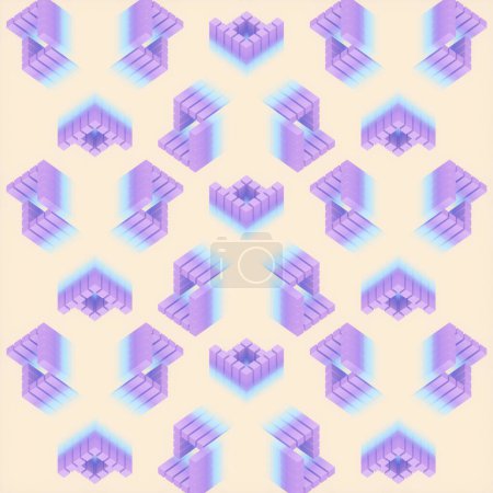 Foto de Fondo de ilustración digital abstracto de moda en color neón con formas rectangulares geométricas. Diseño gráfico. renderizado 3d - Imagen libre de derechos