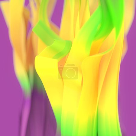 Foto de Fondo de onda psicodélica con gradiente de moda. Hermosa ilustración colorida patrón digital. Plantilla de diseño Profundidad del efecto de campo. renderizado 3d - Imagen libre de derechos