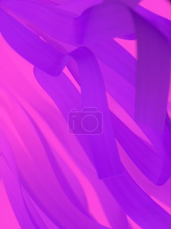 Photo for Beautiful pattern with fluctuating strips of fabric in the wind. Abstract art background with depth of field effect. Air flow. Elegant decoration. Bright design. 3d rendering digital illustration - Royalty Free Image