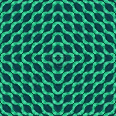 Photo for 3d rendering illustration of green geometric pattern. Digital background - Royalty Free Image