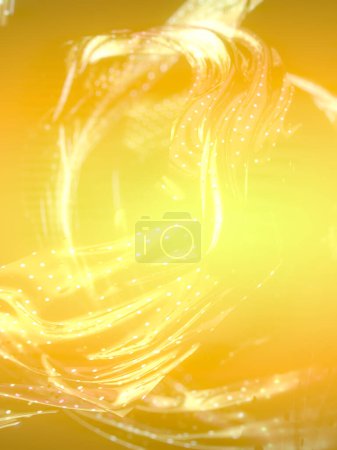 Photo for Chic pattern of flowing rings of translucent fabric with bright metallic sparkles. Abstract creative design background. 3d rendering digital illustration - Royalty Free Image