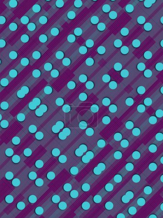 Foto de Una ilusión óptica está formada por un patrón abstracto azul-púrpura. Fondo geométrico digital. 3d representación ilustración digital - Imagen libre de derechos