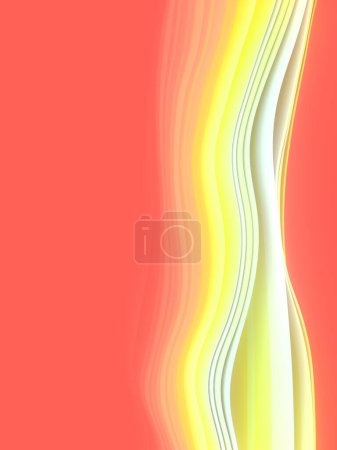 Photo for Smooth wavy digital illustration of colorful fabric stripes. Abstract creative design background. 3d rendering - Royalty Free Image