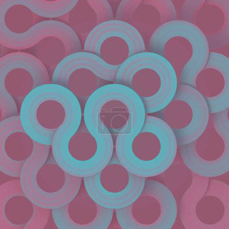 Foto de 3d representación digital ilustración de un patrón de líneas redondeadas en una superficie púrpura. Fotografía microscópica. Arte generativo. Estilo multicapa. Fondo digital - Imagen libre de derechos
